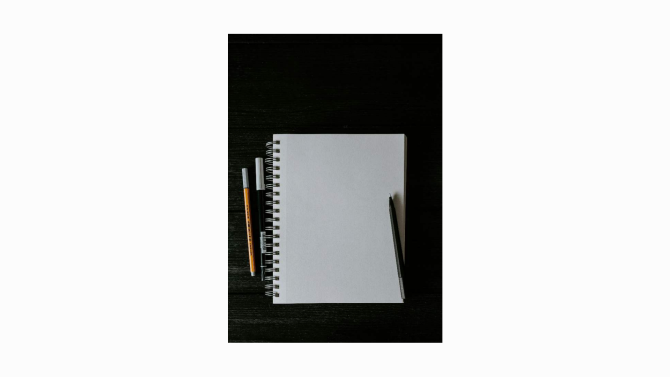 An open book showing a blank page