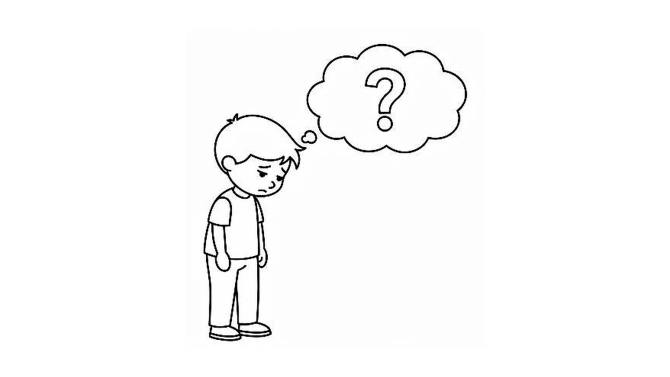 A puzzled child reflecting on whether an answer is correct