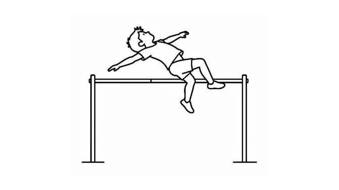 An athlete continuing to attempt a high jump